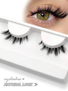 VELTRINAY 1 Pair Cat Eye Eyelashes Clear Band Lashes Daily Portable Pack False Eyelashes Fox Eye Lashes End Eye Elongated Fake Lashes Faux Mink Lashes Natural Look Eyelashes Short Lash Extension Makeup,Cartoon Lashes, Fairy-Style Design, Perfect For Cosplay - Reusable - Black - View 1