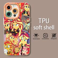 Montaje temático amarillo y rojo de Sunset Shimmer.funda de teléfono Fundas compatibles con ,Apple,VIVO,OPPO,,, y Honor.Fabricadas en silicona TPU,ofrecen protección contra golpes y caídas. - Blanco - Ver 3