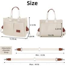 Large Tote Bag Women, White Work Bag With Compartments, Zipper Top, Reinforced Bottom & Top Handle, Travel Tote Bag With Multi Pocket Office, School, Gym - Color-pINK - View 12
