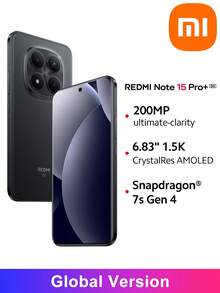 Xiaomi Redmi Note 15 Pro+ 5G 智慧型手機 全球版 Snapdragon® 7s Gen 4 處理器 6.83 吋 CrystalRes AMOLED 螢幕 200MP 主相機 8MP 超廣角相機 32MP 前置相機 6500mAh(Typ) 電池 100W HyperCharge - 黑色 - 查看 1