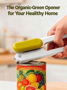 XO CHEF LAB Matcha-Green Can Opener - Aesthetic Avocado Slicer Style | Ergonomic Palm-Grip Design For Weak Hands & Arthritis | Smooth Edge Manual Opener For Organic Living & Kitchen Decor - Xem 1