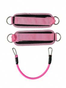 3pcs/Set High-Grade Leg Resistance Bands, Glute And Leg Strength Training Ankle Strap, Power Training, Taekwondo Training Elastic Resistance Bands - Pink and Black Glossy Set, Gradient Pink Pound Resistance Ring - View 6