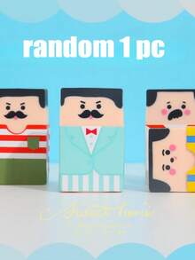 1pc Funny Balding Man Eraser - Disappearing Hair Novelty Pencil Erasers For Desk Prank Gift Office Humor Stationery School Supplies - 1 Pc - View 1