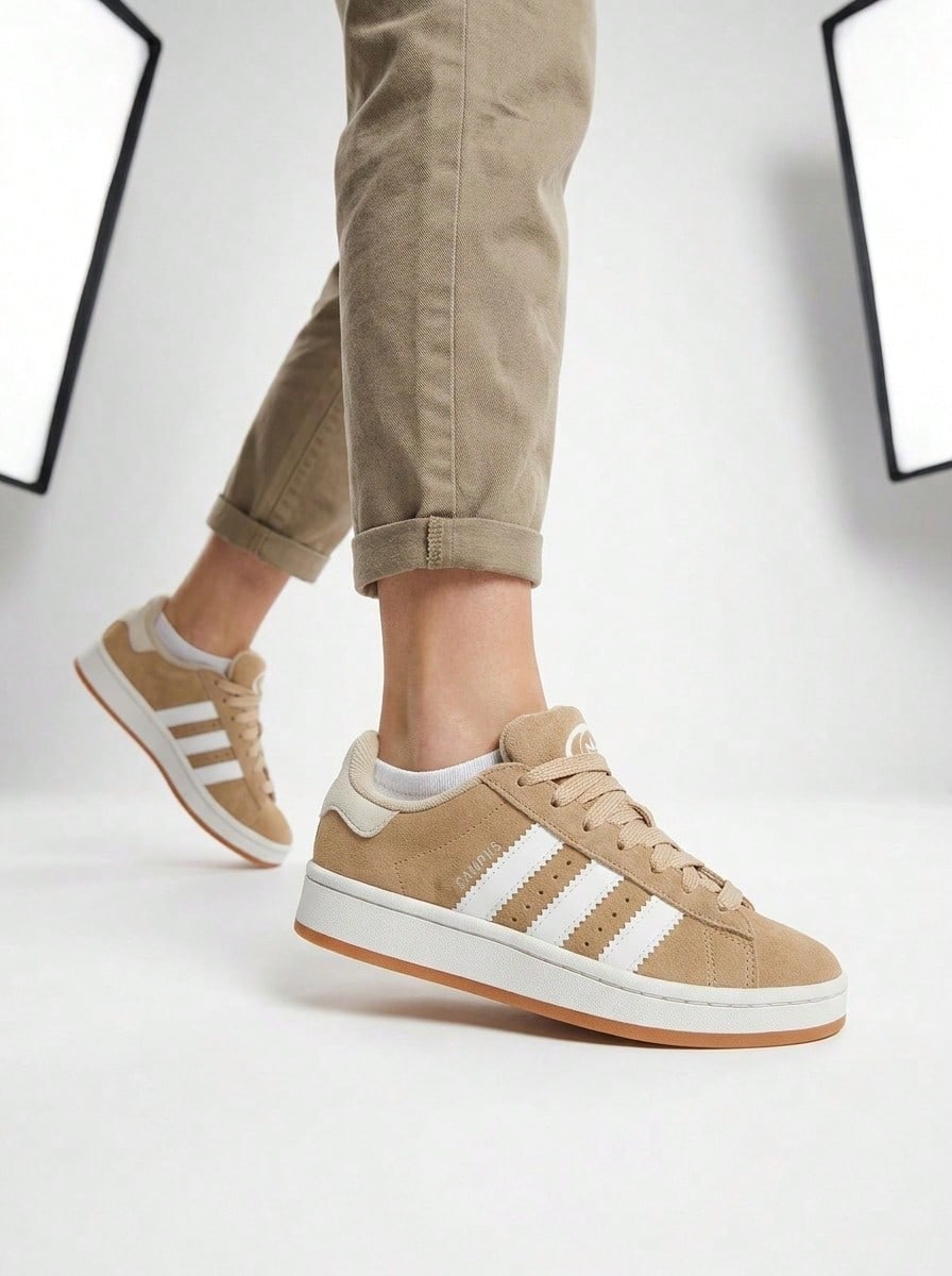 Adidas Campus 00s 男女通用运动鞋 Wonder Beige / Cloud White / Gum JI4461 - 奇蹟米色/雲白/膠木色 - 查看 1