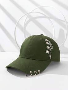 1pc Hoop Chain Accent Baseball Cap, Versatile Hip Hop Streetwear,Holiday,Travel - Multicolor - View 14