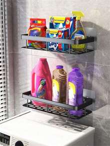 Estantería de almacenamiento para baño, estantería de esquina para baño, ducha y pared de aluminio, sin taladro y resistente a la oxidación, para almacenar cosméticos y artículos de tocador en baños, lavabos y cocinas - Multicolor - Ver 8