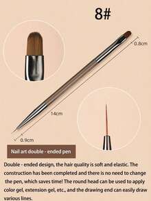 Bộ 9 cọ vẽ móng tay màu nâu Nhật Bản, cọ hai đầu, cọ tạo hình móng, cọ sơn gel UV, cọ tạo hiệu ứng chuyển màu, thích hợp sử dụng tại salon nail hoặc tại nhà. - Nhiều màu - Xem 9