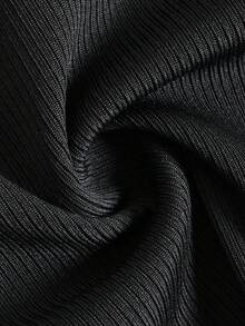 Blusa corta de mujer con cuello en V, manga corta, ajustada, con parches de encaje negro elegante, adecuada para primavera/verano, vacaciones, citas, uso casual en la calle - Negro - Ver 9