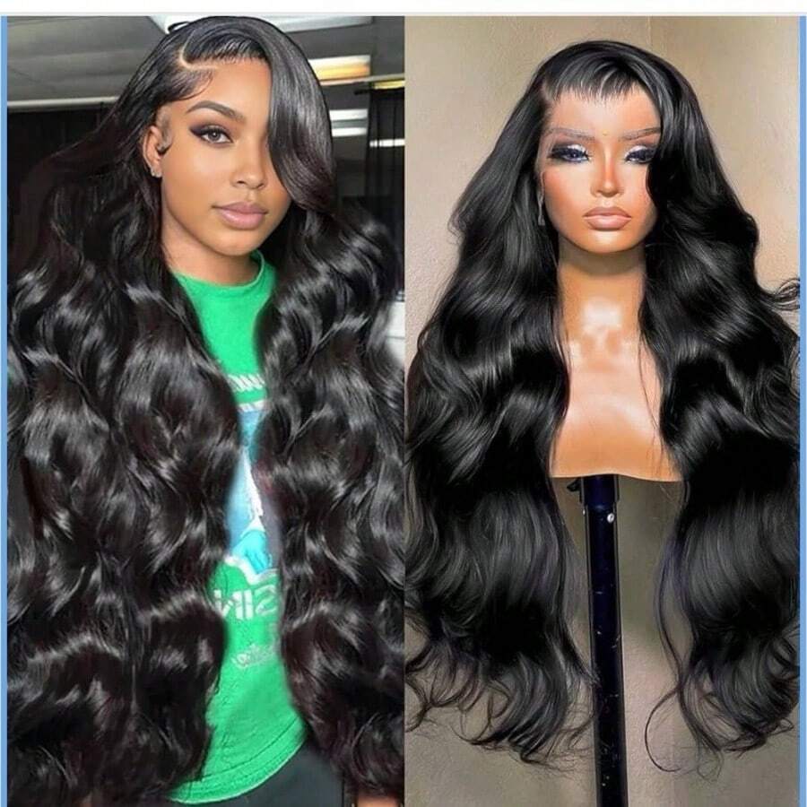 Peluca frontal de encaje de cabello humano de 38 pulgadas, 13x4, con ondas corporales, densidad del 200%, ondas corporales, HD, con frontal transparente, pre-depilado y nudos decolorados para mujer.