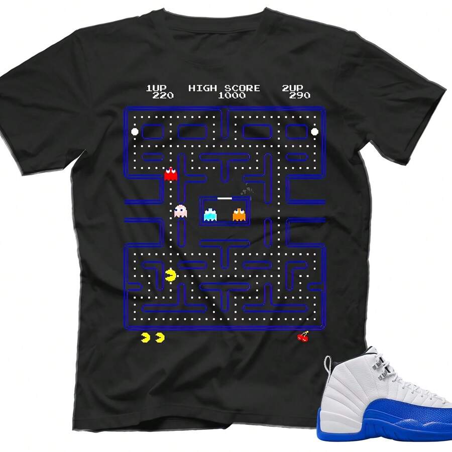 Camiseta extragrande Pac-Mans Airs jordanss 12 Blueberry - forma - Ver 1