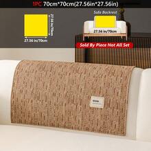 1pc Linen Texture Anti-Pet Slip Sofa Pad, Minimalist Style With Label Decoration, All-Season Machine Washable Sofa Protector Cover - Multiple Styles - View 39