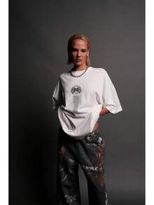 DARCSPORT American-Style  Retro T-Shirt For Couples, Men's Top, Pure Cotton Loose-Fit Round-Neck T-Shirt - 白色 - 查看 5