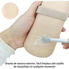 2 Piezas Funda Para Brochas De Maquillaje, Estuche Organizador de Brochas de Maquillaje Portátil - Funda de Silicona Anticaída, Impermeable y Elegante para Viajes - 1 - Ver 5