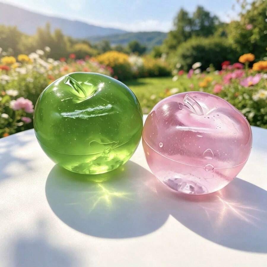 Rose Quartz Giant Apple Squishy Toy, Ultra Thin Skin Moldable  Butter Texture Handmade Fidget Ball, Soft Squeeze Stress Anxiety Relief Novelty Toy For Adults, Gift For Party Favor Desk Decor - 粉紅水晶大蘋果 - 查看 1