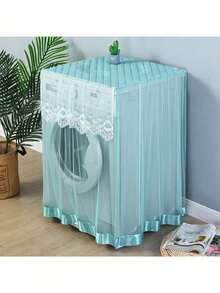 All-In-One Lace-Edged Washing Machine Cover, Side-Opening Design, Suitable For 8-10kg Fully Automatic Washing Machines, Home Appliance Dust Cover Storage Accessory - Multicolor - View 12