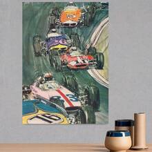 Póster plano 2D, 2D plano, 1 pieza sin marco en lienzo con un tema de carreras dinámico y vibrante, perfecto para decoración de pared estilo deportivo, impresiones de arte y como regalo para celebrar la cultura de las carreras - Enmarcado - Ver 3