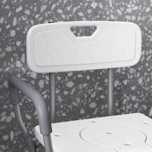 Height Adjustable Shower Stool With Arms And Back, Non-Slip Bedside Commode With Detachable Bucket For Elderly, White - T0001-01-1215 - View 4