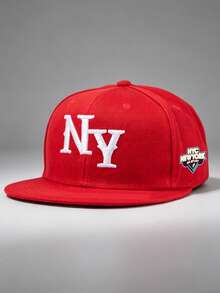 1 Pc ManEmbroidered NY Flat Brim Baseball Cap Adjustable Suitable For Spring And Autumn Travel Beach Vacation - Multicolor - View 12