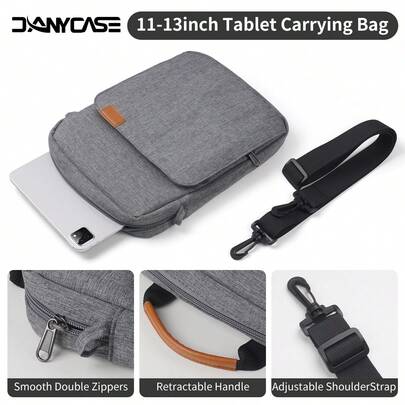 DANYCASE Bolso de mano para tablet de 11" a 13" compatible con iPad 11 A16 10th, Air 5th, 4th, 10.9, 9th, 8th, 7th, 10.2, Pro 11, 12.9, 13, para Kindle, Keyboard, funda para libros