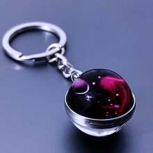 12pcs/Set Zodiac Constellation Luminous Glass Ball Keychain Pendant Bag Charm - Multicolor - View 16