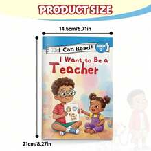 Libro de lectura con tema de maestro, cuaderno de escritura de aprendizaje temprano para el aula y el hogar - Cuaderno de lectura sobre sueños profesionales - Ver 4