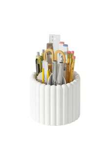 1 pieza Soporte giratorio para brochas de maquillaje, caja de almacenamiento de cosméticos de gran capacidad, adecuado para tocador, oficina, portalápices de estudiante, regalo de mujer, regalo festivo, decoración de habitación - Multicolor - Ver 11