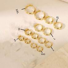 18K Gold Plated Stainless Steel Earrings | 9mm, Low Allergy Lassic Thick Gold Hoop Earrings Hypoallergenic Stainless Steel Ear Jewelry, Anti-Wear, Anti-Fading, Classic Minimalist Design, Unisex Jewelry Suitable For Daily, Holiday, Vacation, Party - XS - View 3