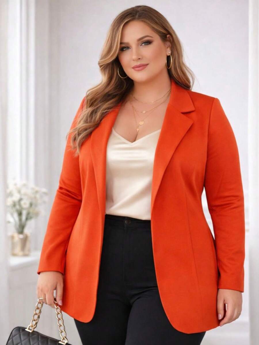 Plus Size Blazers - trái cam - Xem 1