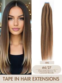 20 piezas Extensiones de cabello humano con cinta adhesiva de 12-24 pulgadas, extensiones de cabello con cinta adhesiva invisible y sin costuras, extensiones de cabello con cinta adhesiva de doble cara, extensiones de cabello humano con cinta adhesiva, extensiones de cabello de Navidad - Multicolor - Ver 87