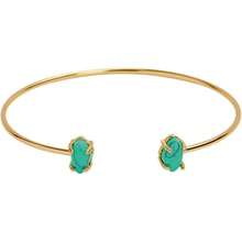 Pulseras Mujer con Piedras Naturales Cuarzo Rosa, Lapislázuli o Turquesa, Brazalete con Baño de Oro 18k – Joyería para Mujer ideal como Regalos para Mujer Originales, Regalos para Mamá y Novia, Modelo Ivy - Turquesa con Oro - Ver 2
