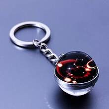12pcs/Set Zodiac Constellation Luminous Glass Ball Keychain Pendant Bag Charm - Multicolor - View 18