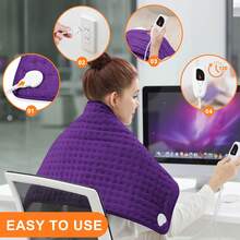 Deepsoon XXXL Heating Pad - Available In Three Sizes: 40 Inches X 20 Inches, 33 Inches X 17 Inches, And 24 Inches X 12 Inches; Featuring 6 Temperature Settings And 4 Timer Settings; Built In Portable Massage Function; Specially Designed To Provide Soothing Thermal Therapy For The Back, Neck, Shoulders, And Legs; Machine Washable, Easy To Clean; The Ideal Gift For Father's Day Or Birthday. Newly Upgraded Version! - View 4