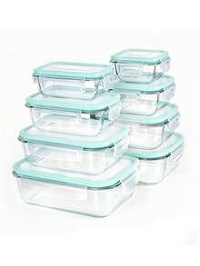 370ml Glass Food Storage Container Set - Thermal Bento Box, Leak-Proof Locking Lunch Box; Suitable For Hand Wash, Microwave, Oven And Refrigerator, Great For Salad, Fruit, Vegetable And Sandwich, Durable Glass Food Storage Containers - Multicolor - View 4