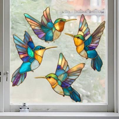 2 miếng dán cửa sổ hình chim, decal dán tường hình chim, quà tặng trang trí, tự dính, thích hợp cho phòng ngủ và phòng khách, phòng ăn, phòng học, phòng tắm, trang trí kính.