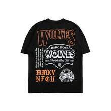 DARCSPORT American-Style  Retro T-Shirt For Couples, Men's Top, Pure Cotton Loose-Fit Round-Neck T-Shirt - màu đen - Xem 6