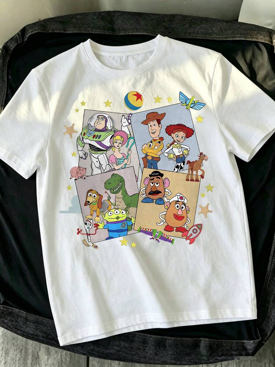Toy Story All Characters Shirt, Disney  Toy Story Group Tee, Disney Family Vacation - trắng - Xem 1