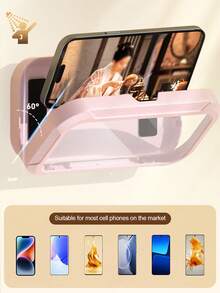 Shockproof Bathroom Waterproof Wall-Mounted Holder Phone Holder 360° Rotating Waterproof Shower Phone Holder Extendable, Adjustable Angle, Anti-Fog High Sensitivity Touch Screen Protective Case, Wall-Mounted Without Drilling, Fits 4"-7" Phones, Suitable For Bathroom, Mirror, Bathtub Or Kitchen Mother's Day Gift - Multicolor - View 6