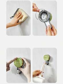 1 pieza Gancho con ventosa fuerte - Adecuado para baño, cocina y puertas de vidrio sin daños - Estante colgador de plástico para toallas, utensilios, llaves, etc. - Fácil de instalar y retirar - Multicolor - Ver 10