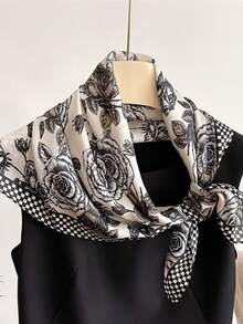 1 chiếc khăn bandana/khăn quàng cổ in họa tiết hoa hồng thời trang - Nhiều màu - Xem 11