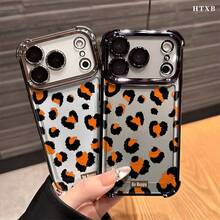 Estampado de leopardo naranja y negro sobre blanco.Compatible con iPhone 17/Air/16/15/14/13/12 Pro/12/11 Plus Max.Esta elegante funda para teléfono con esquinas reforzadas y electrochapadas presenta un diseño moderno.Disponible en una variedad de colores, esta funda híbrida clásica y a prueba de golpes es un regalo perfecto para amigos y familiares en Halloween, Navidad y Día de Acción de Gracias. - Rosa - Ver 8