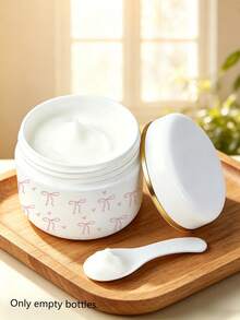 Bowknot Pattern Refillable Empty Cosmetic Jar With Lid, Travel Toiletry Container Suitable For Cream, Lotion, Makeup, Ointment, Face Mask, Travel Essentials, Fitness, Study, Outdoor Camping, Beach, Mini Perfume, Women/Men Perfume (Empty Bottle Only, No Liquid) - Multicolor - View 2
