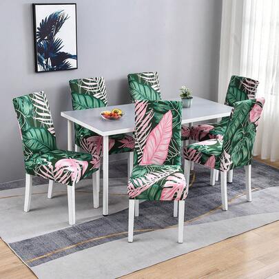 Bộ 2/4/6 chiếc bọc ghế co giãn in họa tiết dùng cho phòng khách, bàn ăn, bảo vệ ghế, trang trí nhà cửa.