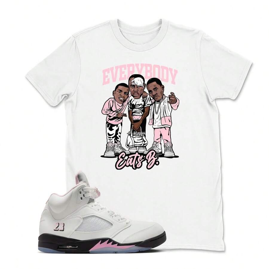 Camisa a juego con las zapatillas Retro 5 rosa suave AJs5 - Everybody Sneaker Tees, camiseta de manga larga a juego con las zapatillas, sudadera con capucha del 35.º aniversario de las AJs 5 - forma - Ver 1