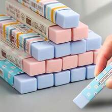 16pcs Candy Color Floral Pattern Erasers, Low Dust Erasers For Students, Back To School Supplies, Office - Sets - View 2