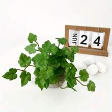 2pcs Artificial Maidenhair Fern And Clover Plant Set, For Wall Decor, Soft Mini Bouquet, Handmade Fake Ivy Leaves, Suitable For Garden, Desktop Bonsai, Home, Shop And Office Decoration - Multicolor - View 8