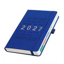 1本客製化2027年日程本,可自訂姓名A5筆記本,每日一頁,每頁標註時間與日期,共160張320頁,適用於日常工作記錄 - 彩色 - 查看 16