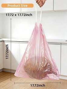 1/2/3 Rolls Trash Bags 50PCS Garbage Storage Bags Multi-Purpose Heat-Resistant Kitchen Trash Bags Durable Mess-Free Compact Space-Saving Easy Clean Garbage Storage For Home Travel Office Furniture Accessory Waste Management Hygienic Convenient Household Essential - Hồng - Xem 4