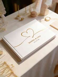 Personalized Landscape Wedding Guest Book, Customized Wedding Memorial Photo Album, Mr. & Mrs. Signature Book, Warm Atmosphere, Autumn Decor, Eternal Love - Multicolor - View 7