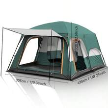 campility 4/8/12 Person Outdoor Camping Tent, Double Layer Rainproof, Windproof, And Sunproof, With Breathable Mesh Windows, Suitable For All Seasons, Portable Outdoor Tent For Hiking, Beach Trips, And Other Outdoor Activities - Multicolor - View 14