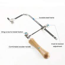Kit de sierra profesional de 13 en 1 para joyería, sierra de mano mini para hacer joyería y trabajar la madera, sierra de marco ajustable con 12 hojas, sierra de alambre, sierra manual de artesanía para joyería, sierra de modelo de metal con función de inglete, sin necesidad de electricidad - A - Ver 4